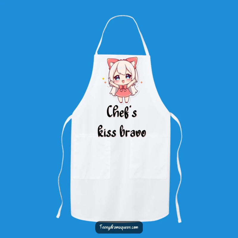 Funny Cheery Apron: Cook With Applause and a Bow Pose