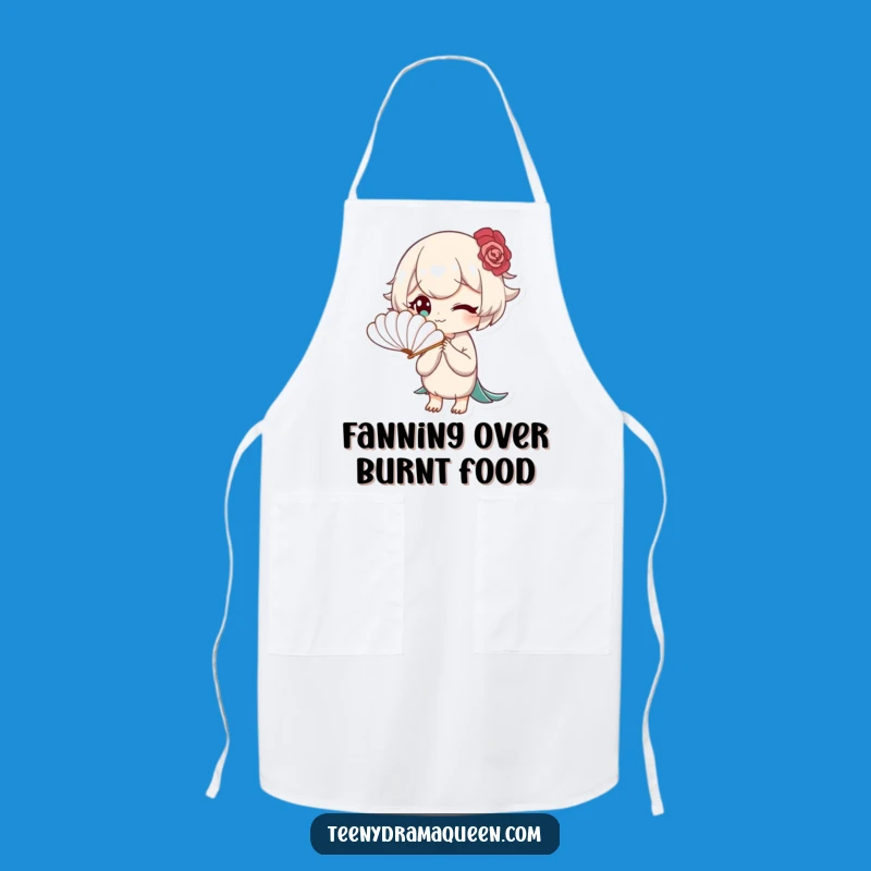 Funny Bored Elegance Apron: Fanning Chef Character, Hilarious Funny Gift for Cooks