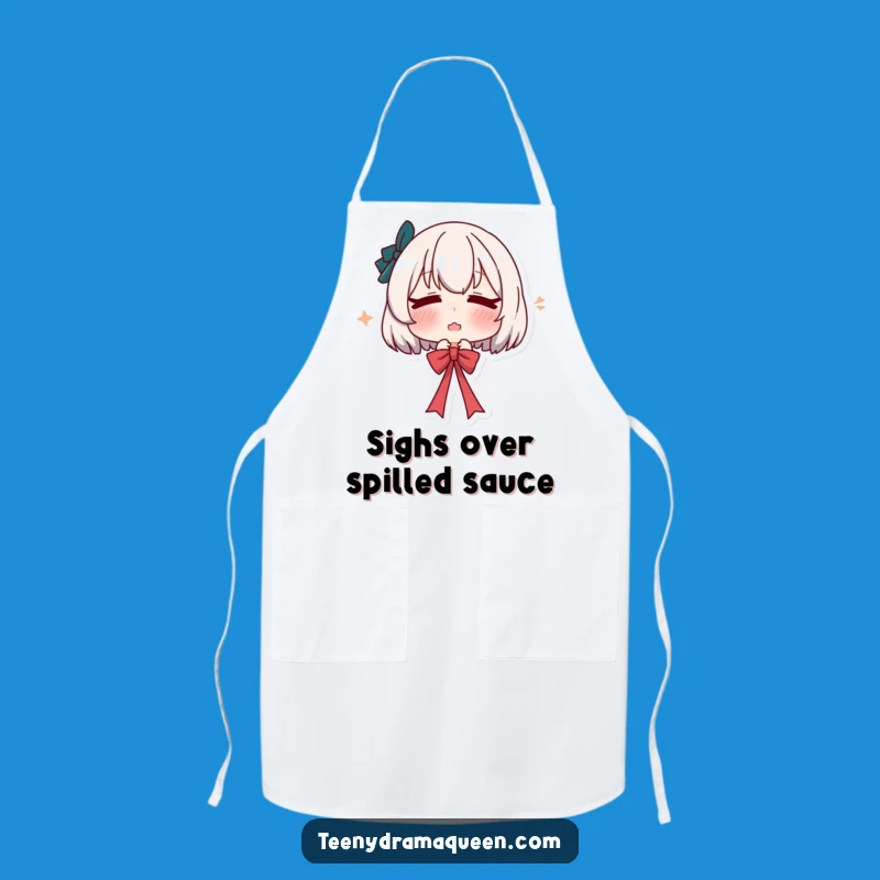 Funny Dramatic Sigh Apron: Pouty Chef Character, Hilarious Funny Gift for Home Cooks