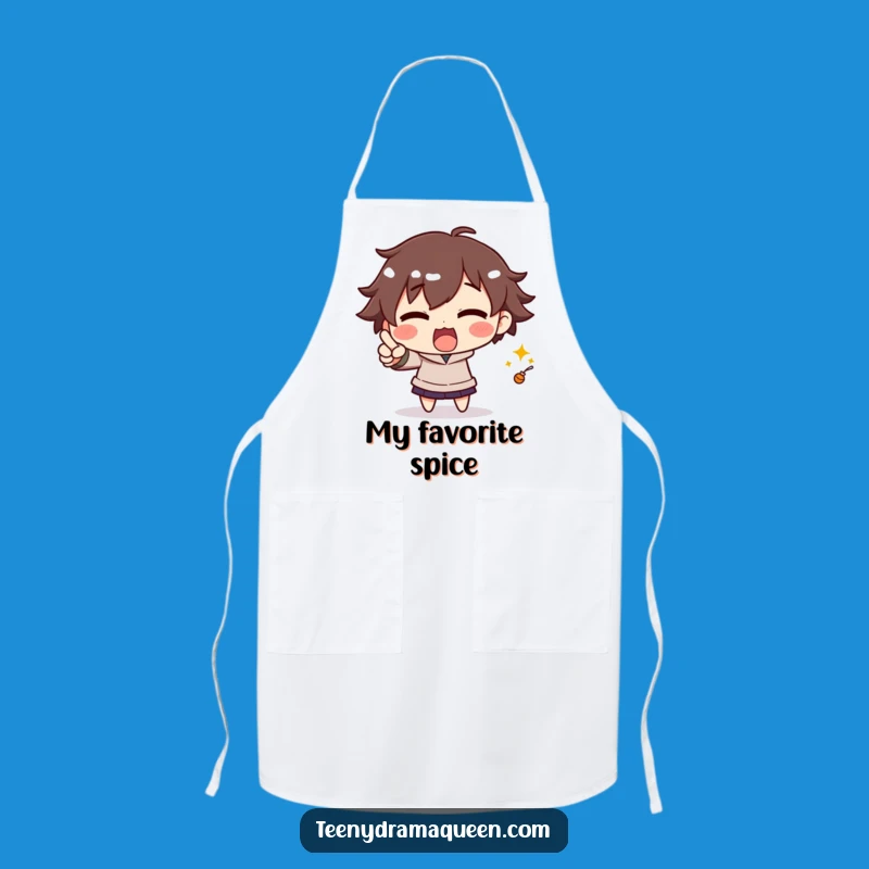 Funny Excited Character Apron: Cook With Drama and a Pointing Pose