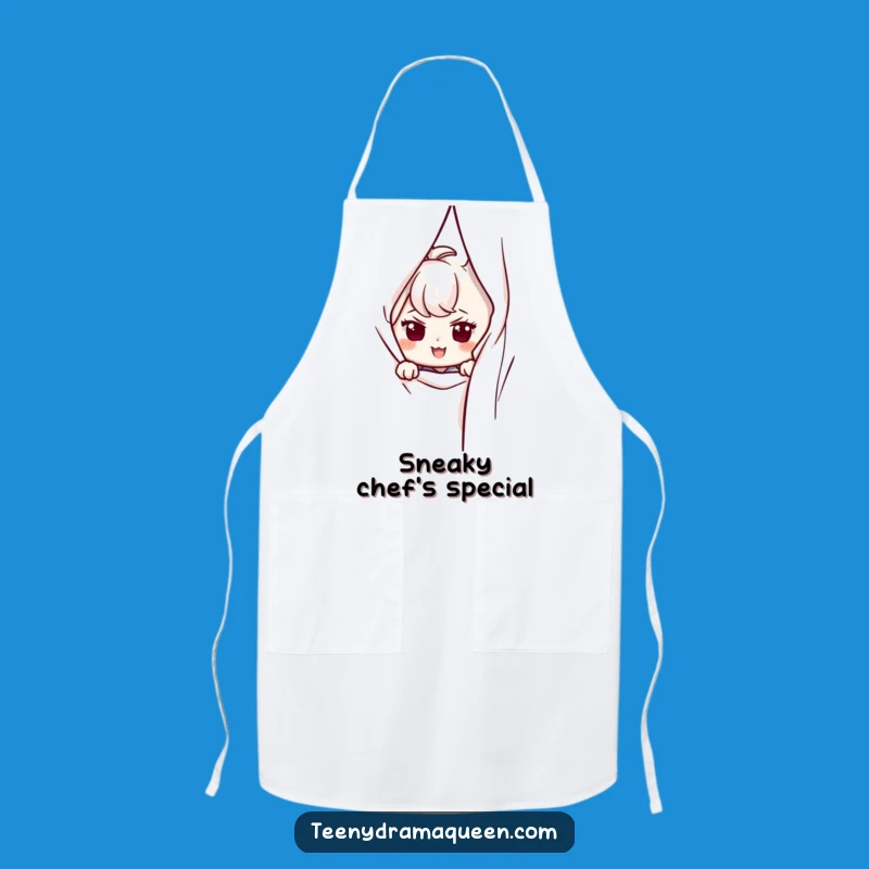 Funny Peeking Character Apron - Kitchen Intrigue and Perfect Funny Gift