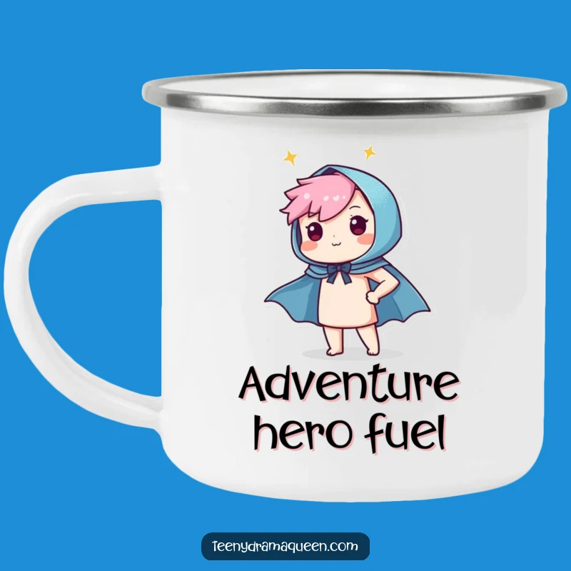 Funny Hero Character Camping Mug - Sparkly Sips on Adventures