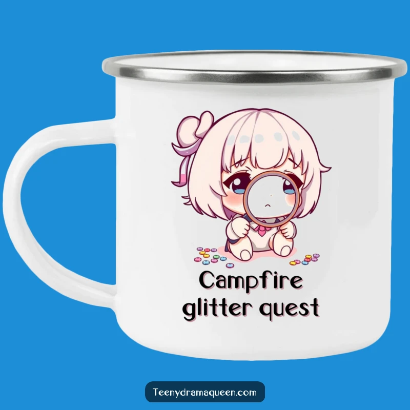 Funny Sequin Detective Camping Mug: Durable Character Magnifying Sparkle, Outdoor Funny Gift