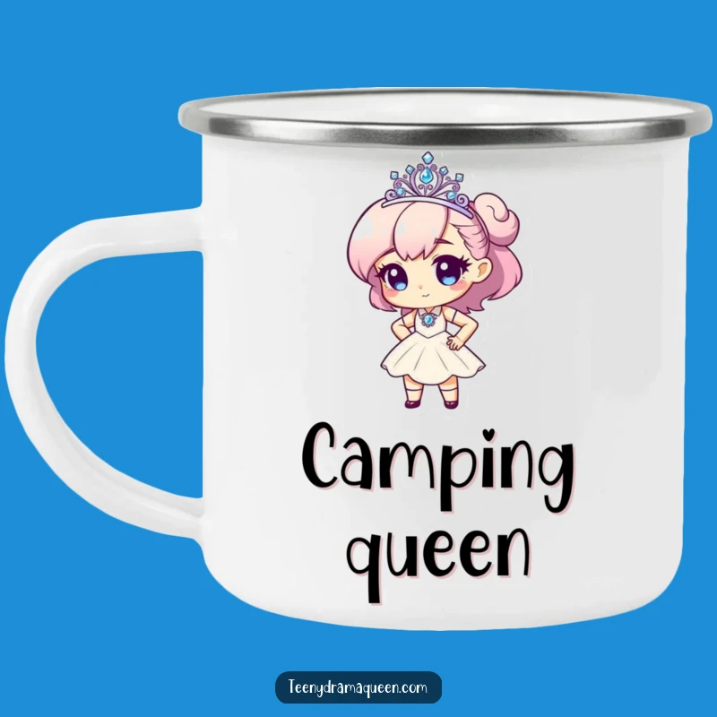Funny Tiny Diva Tiara Camping Mug - Durable & Glamorous Outdoor Drinkware