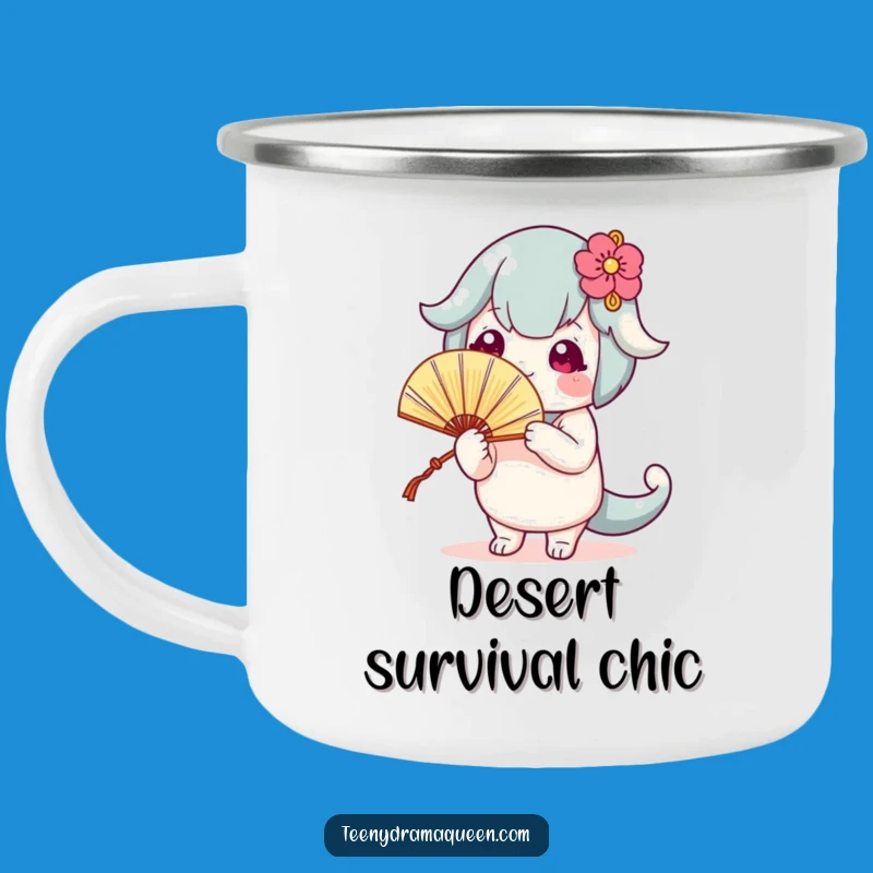 Funny Fanning Character Camping Mug: Stay Cool on Adventures with Hilarious Style