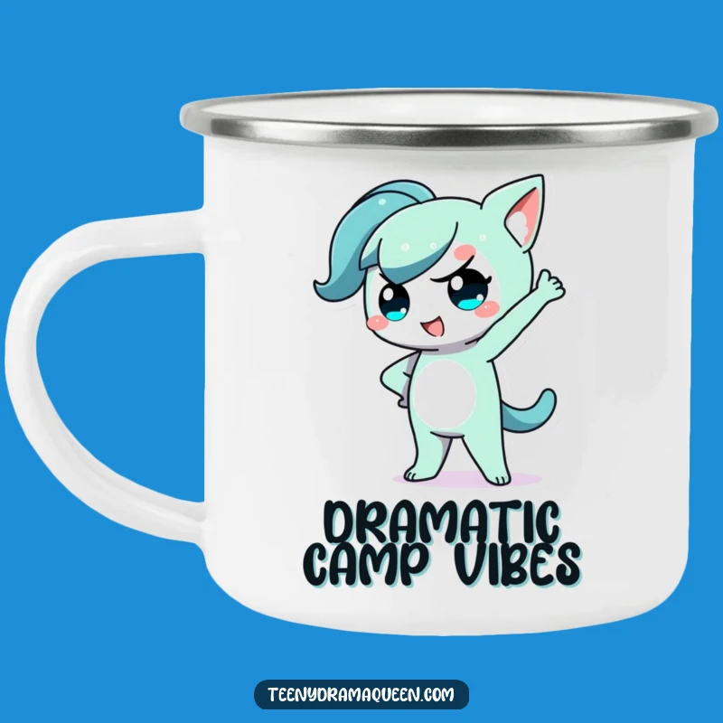 Funny Kawaii Dramatic Pose Camping Mug: Sassy Adventure Gift