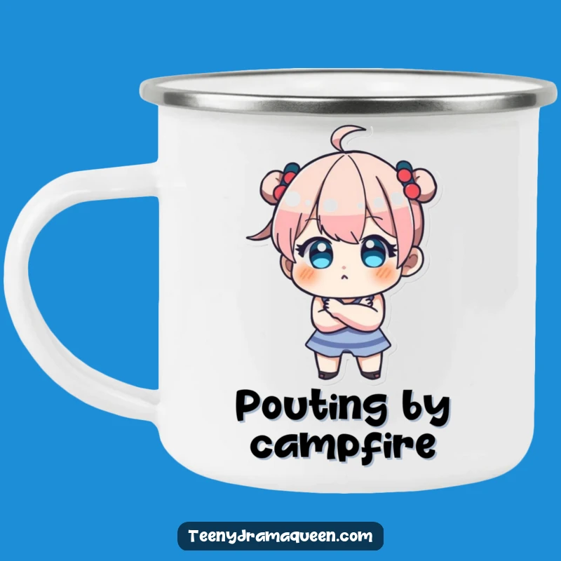 Funny Teeny Pout Camping Mug - Adorable Character Outdoor Gift!
