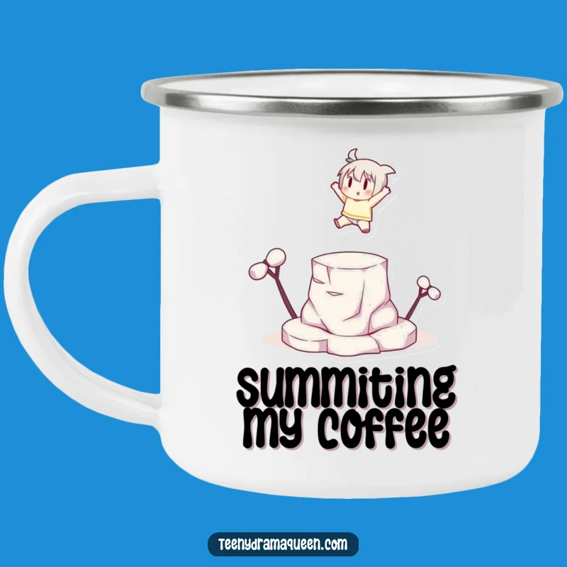 Funny Leaping Character Camping Mug, Your Ambitious Outdoor Companion