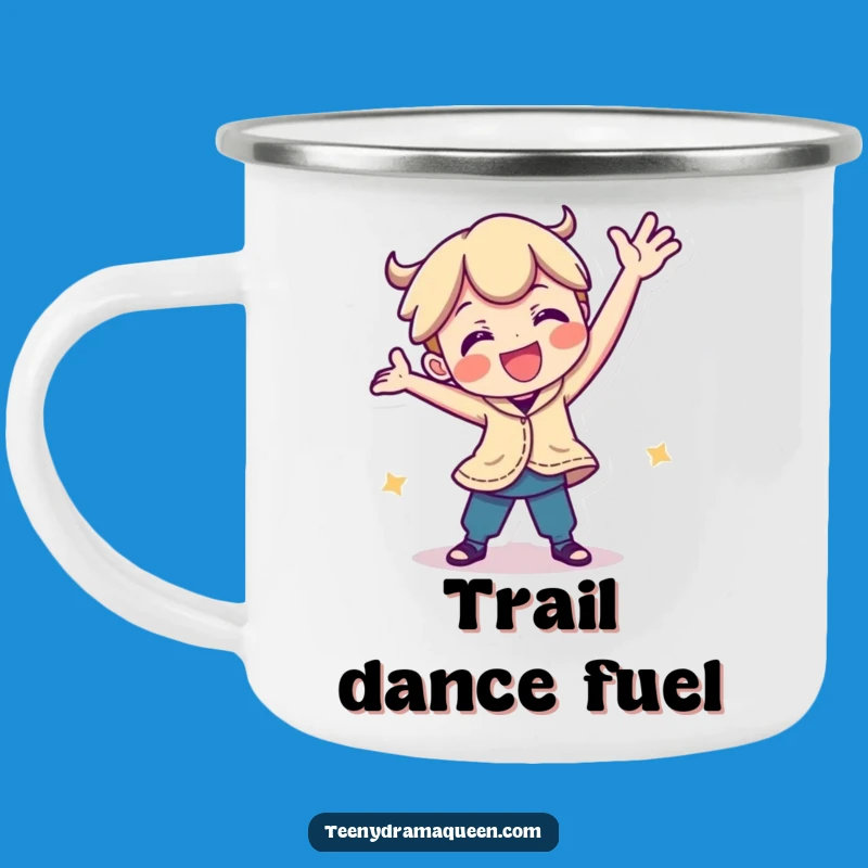 Funny Playful Character Camping Mug: Enjoy Coffee With a Silly Dance Pose Adventure