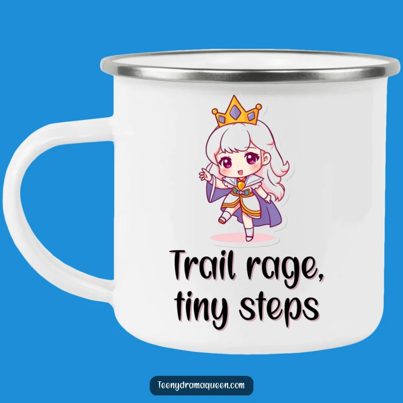 Funny Queen Stomping Foot Camping Mug - Hilarious Outdoor Royal Adventure!