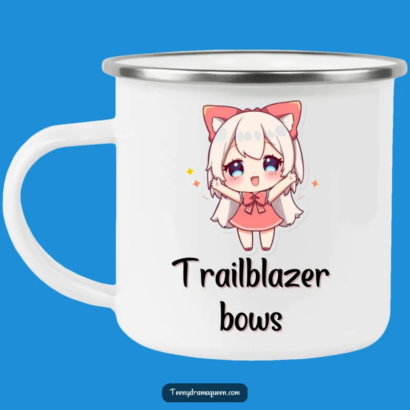 Funny Cheery Camping Mug: Enjoy Drinks With a Dramatic Bow Adventure