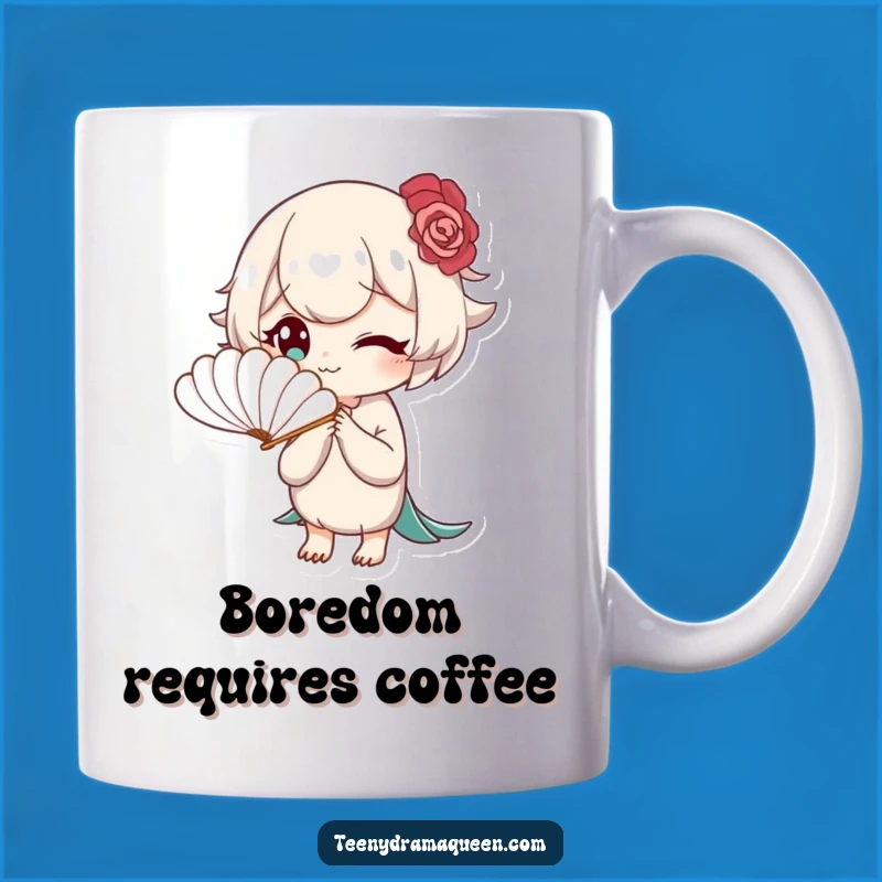 Funny Bored Elegance Mug: Fanning Character, Perfect Funny Gift for the Unimpressed