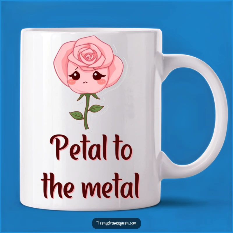 Funny Rose Mug - Sad Character's Gloomy Brew, Perfect Comedic Gift for Blue Days