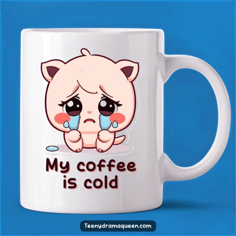 Funny Sad Kawaii Character Mug - Comforting Gift for the Sensitive Soul