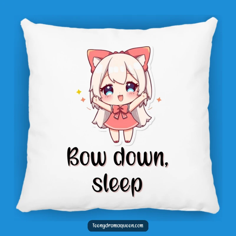 Funny Cheery Pillow: Snuggle Up With Dramatic Bow Comfort