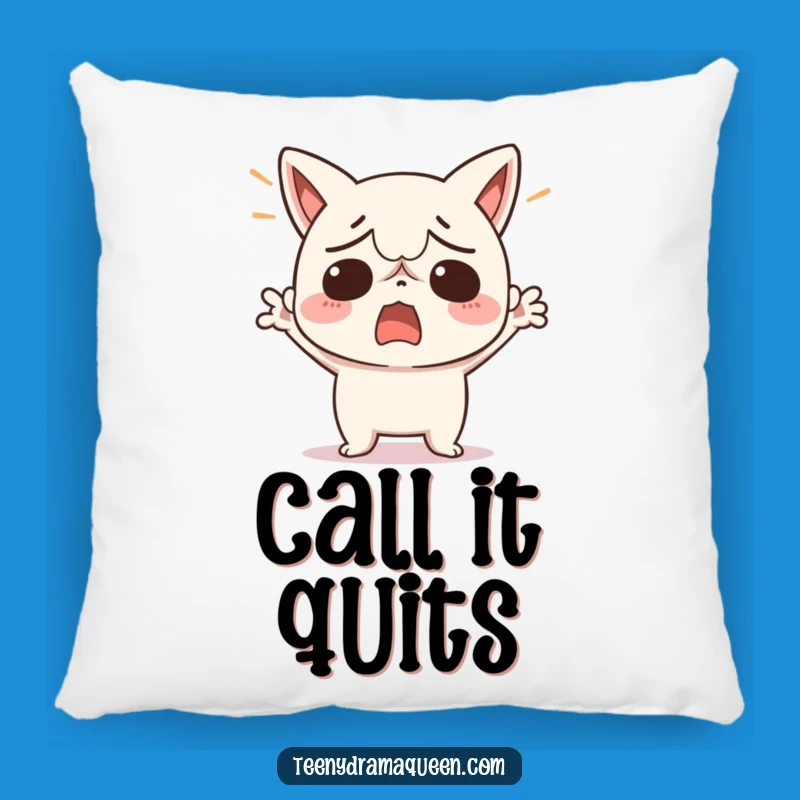 Funny Exasperated Kawaii Character Pillow - Comforting Gift for Tough Days