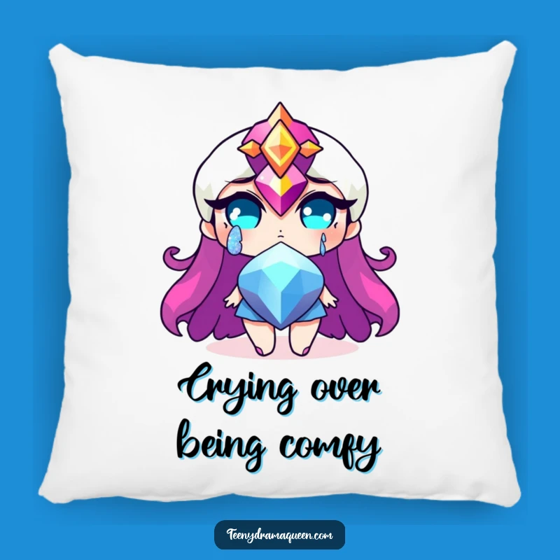 Funny Jewel Tear Pillow - Cozy Hilarious Dramatic Accent!