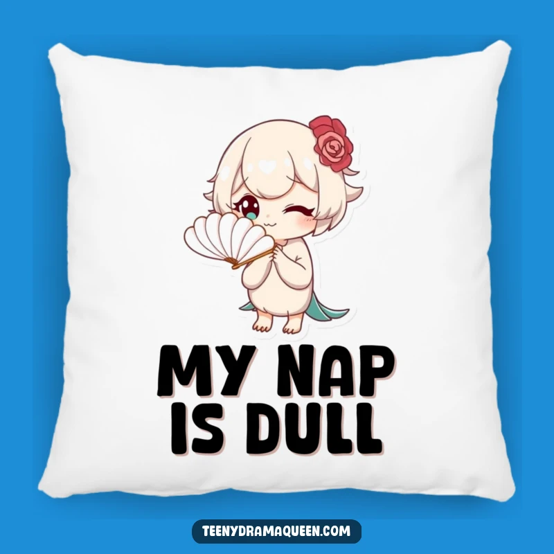 Funny Bored Elegance Pillow: Cozy Fanning Character, Snuggle-Worthy Funny Gift