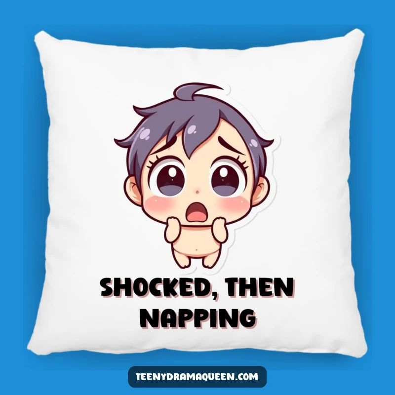 Funny Shocked Pillow: Wide-Eyed Accent, Comfy Humor for Surprised Moments