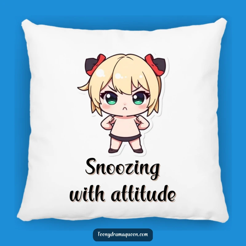 Funny Tiny Pout Pillow: Cozy Dramatic Character Cushion Gift