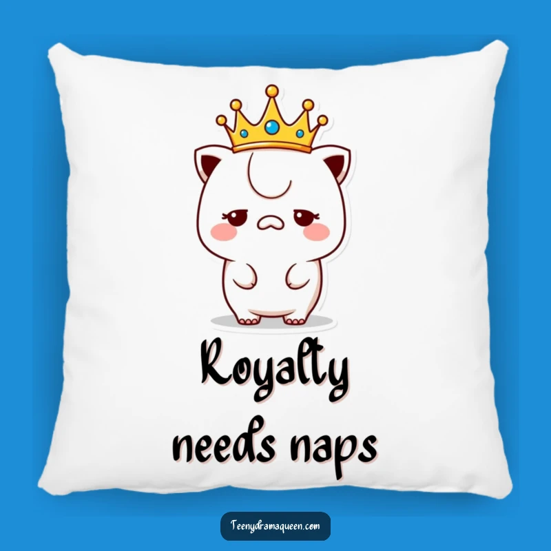Funny Unimpressed Kawaii Pillow: Royal Comfort with a Humorous, Bored Aura