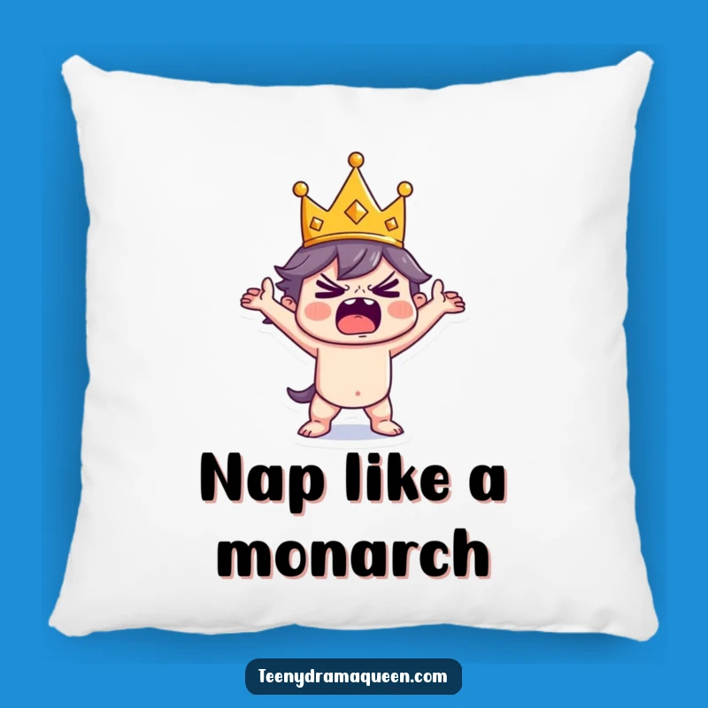 Funny Tiny King Tantrum Pillow: Cozy Royal Meltdown Accent, Perfect Funny Gift