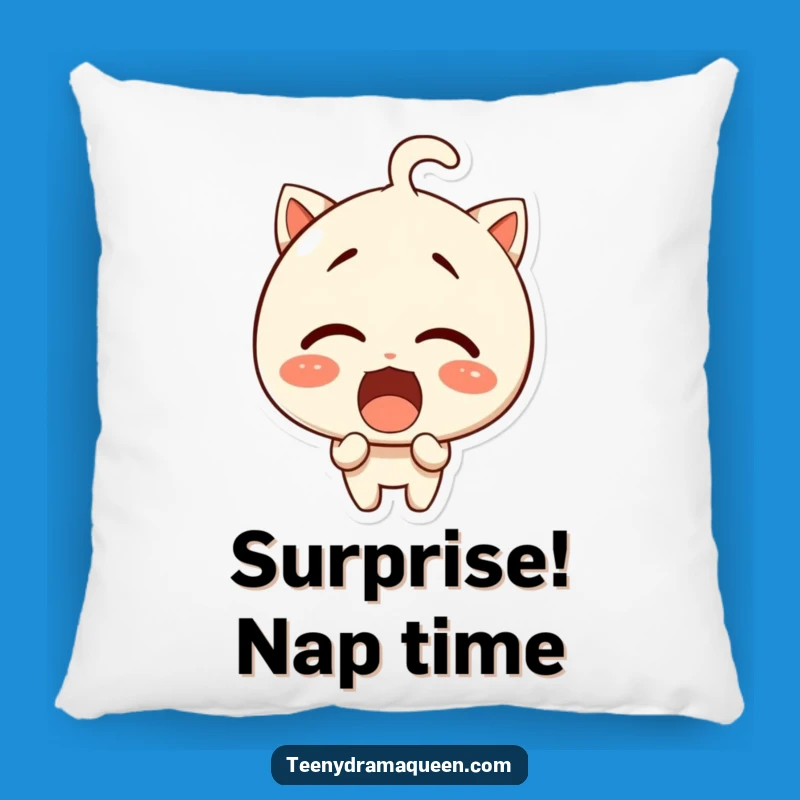 Funny Comfort Pillow: Giggling Character's Surprise Face, Cozy Laugh Gift!