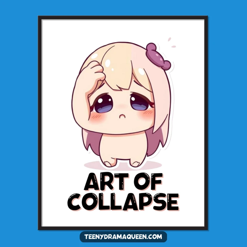 Funny Fainting Character Digital Art Print - Instant Dramatic Decor