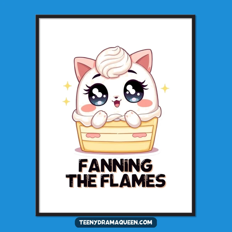 Funny Cake Eyes Digital Print: Overheated Dessert Art, Instant Humorous Decor