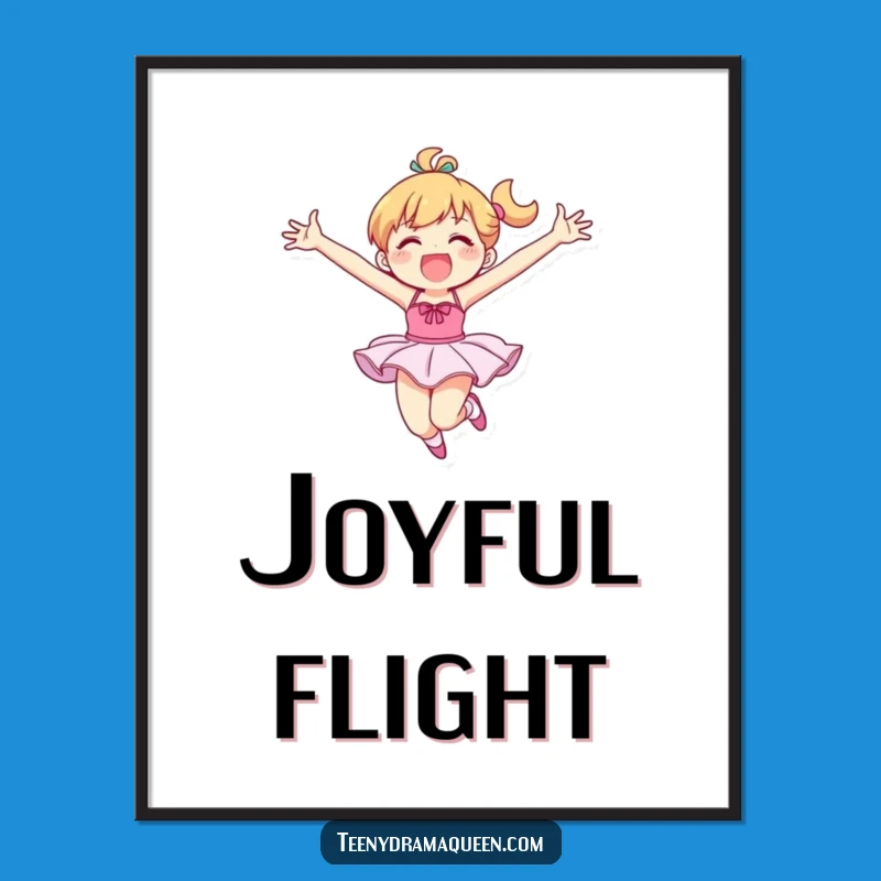 Funny Ballet Digital Art: Joyful Leap Dancer - Instant Funny Gift for Walls