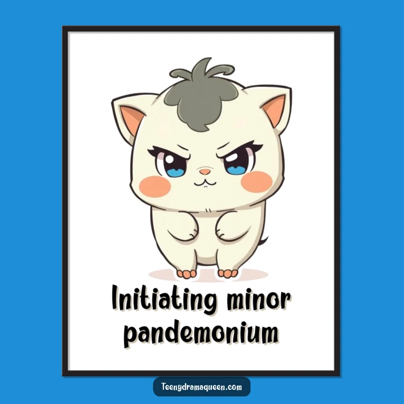 Funny Mischief Maker Digital Art: Playful Character Print, Printable Funny Gift Decor