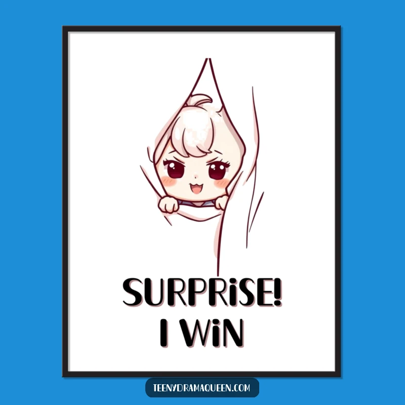 Funny Peeking Character Digital Art Print - Instant Mysterious Decor, Perfect Funny Gift