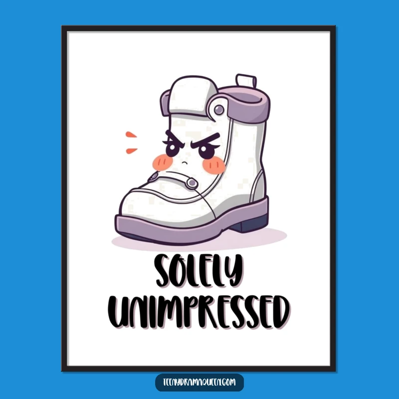 Funny Shoe Character Print - Indignant Art, Perfect Digital Comedic Decor