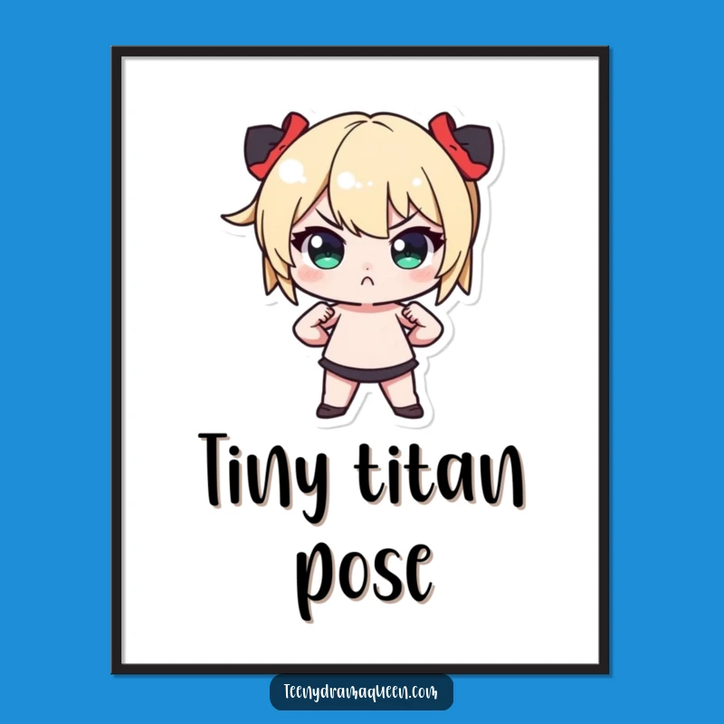 Funny Tiny Pout Digital Print: Dramatic Pose Wall Art