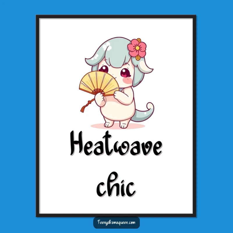 Funny Fanning Character Digital Art Print: Bring Hilarious Drama to Your Space