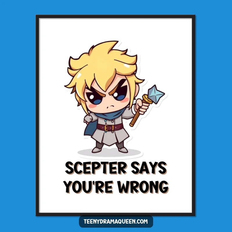 Funny Scepter Pointing Digital Art - Hilarious Accusatory Wall Decor!