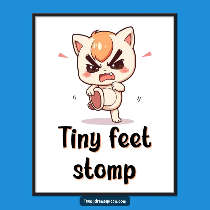 Funny Stomping Kawaii Character Digital Print - Instant Petulance Art