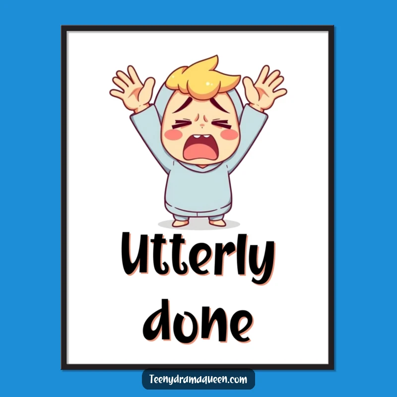 Funny Exasperated Character Digital Art Print - Instant Relatable Decor, Perfect Funny Gift
