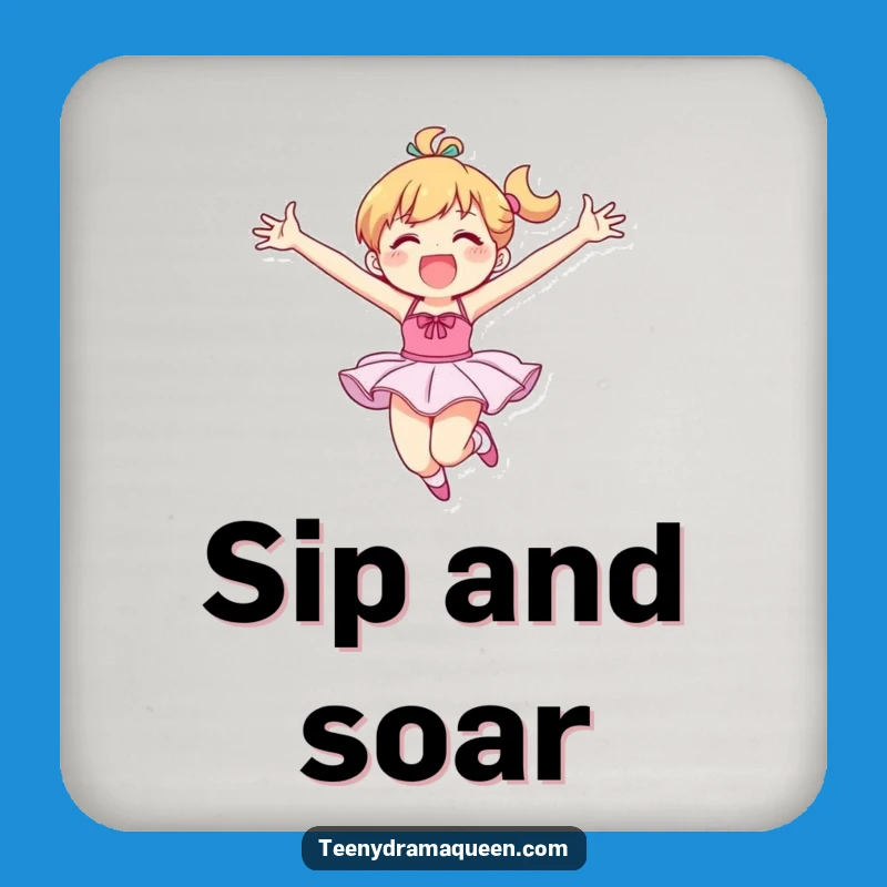 Funny Ballet Coaster: Grand Leap Dancer - Chic Funny Gift for Tabletops