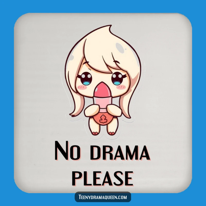 Funny Coaster - Lipstick Character's Stern Look, Protect Surfaces Comedically