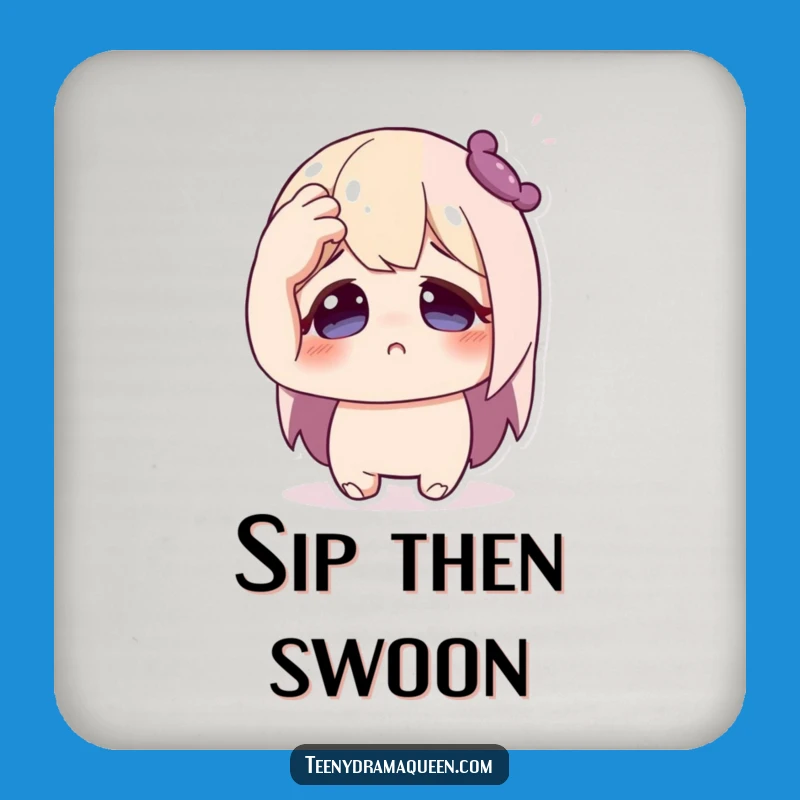 Funny Fainting Character Drink Coaster - Protect Surfaces with Drama