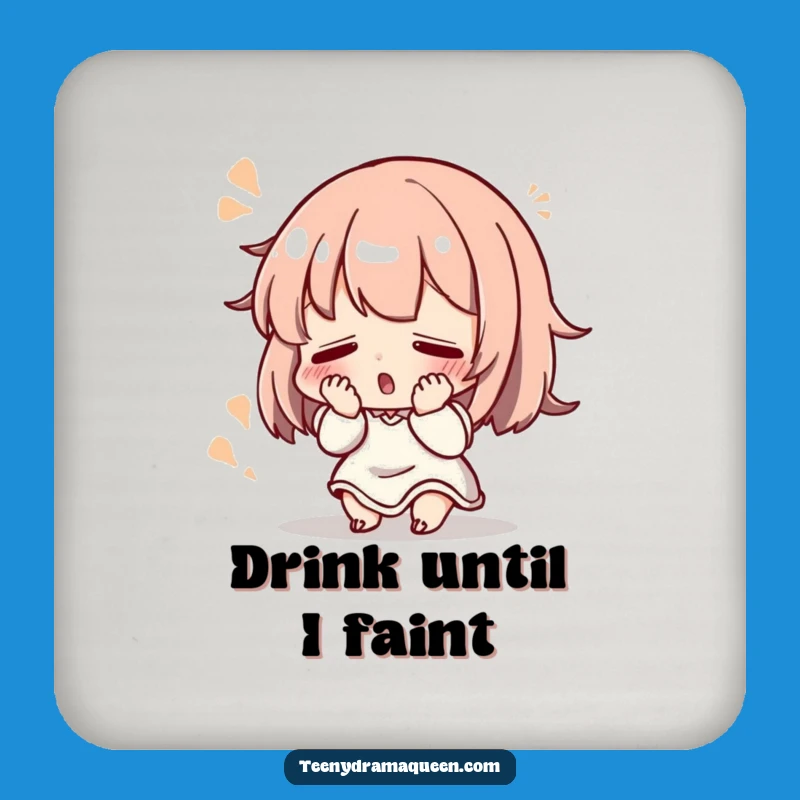 Funny Fainting Coaster Set: Dramatic Flourish Protection, Humorous Table Gift