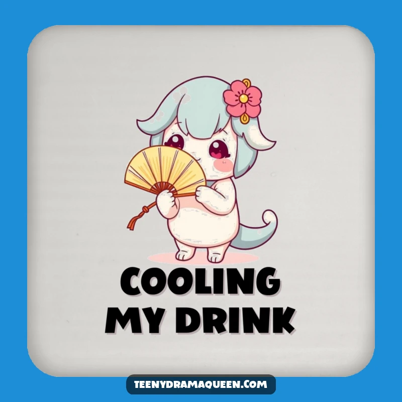 Funny Fanning Character Drink Coaster: Protect Surfaces with Hilarious Drama