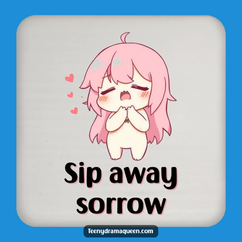 Funny Heartbreak Character Coaster: Protect Surfaces From Fake Drama, Perfect Funny Gift