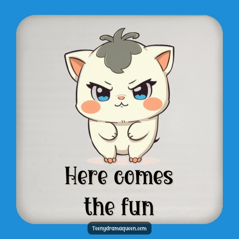 Funny Mischief Maker Coaster: Playful Character, Stylish Funny Gift for Tables