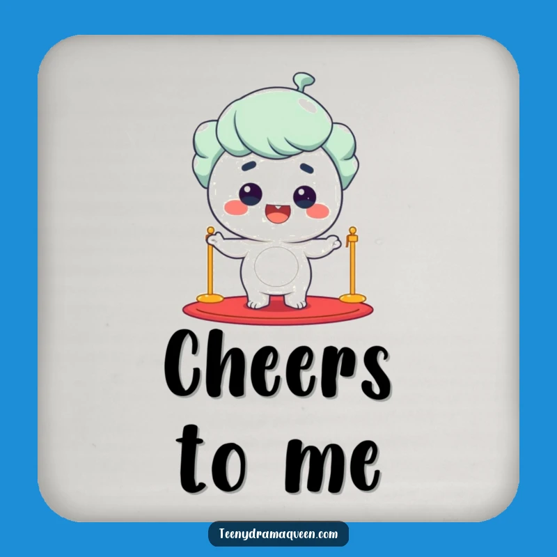 Funny Red Carpet Giggling Star Drink Coaster, Protect Surfaces with Hollywood Glam