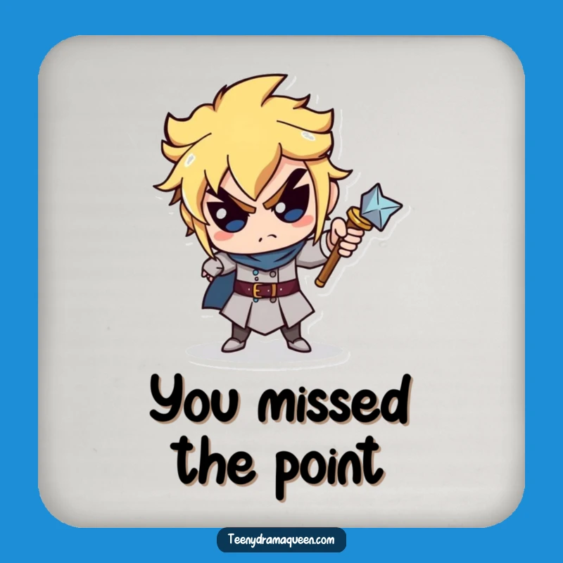 Funny Scepter Pointing Coaster - Hilarious Accusatory Surface Protection!