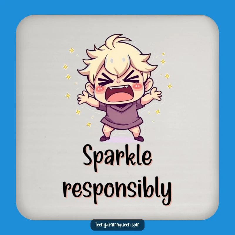 Funny Tantrum Coaster Set: Sparkly Meltdown Protection, Humorous Table Gift