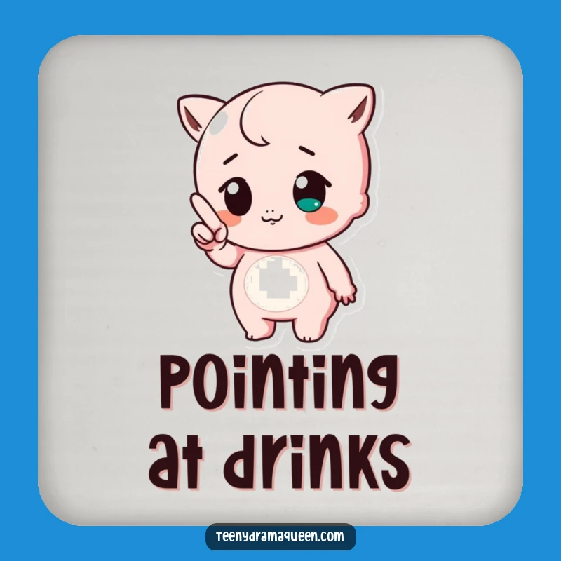 Funny Tiny Finger Huff Coaster - Cute Character Decor, Protects Tables!