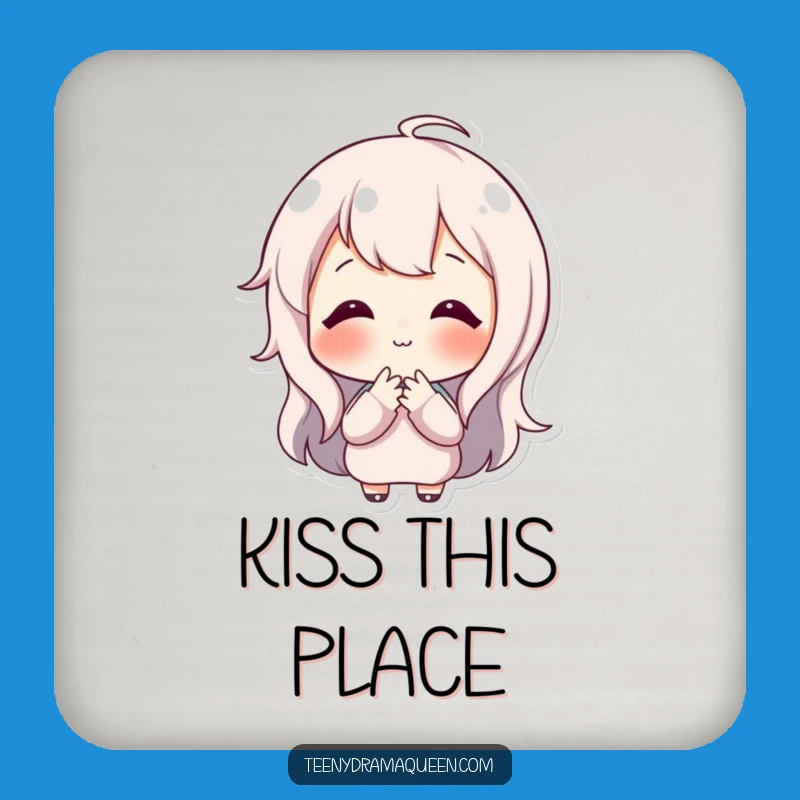 Funny Happy Character Coasters: Protect Tables With Sweet Kissing Pose Humor